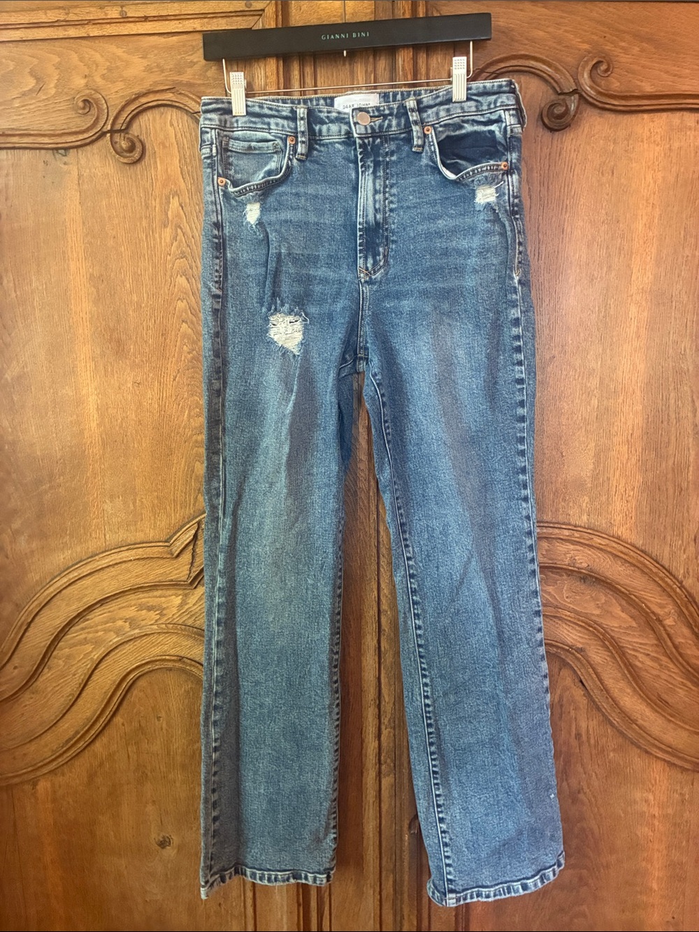 Dear John Straight-Leg Distressed Hi-Rise Jeans